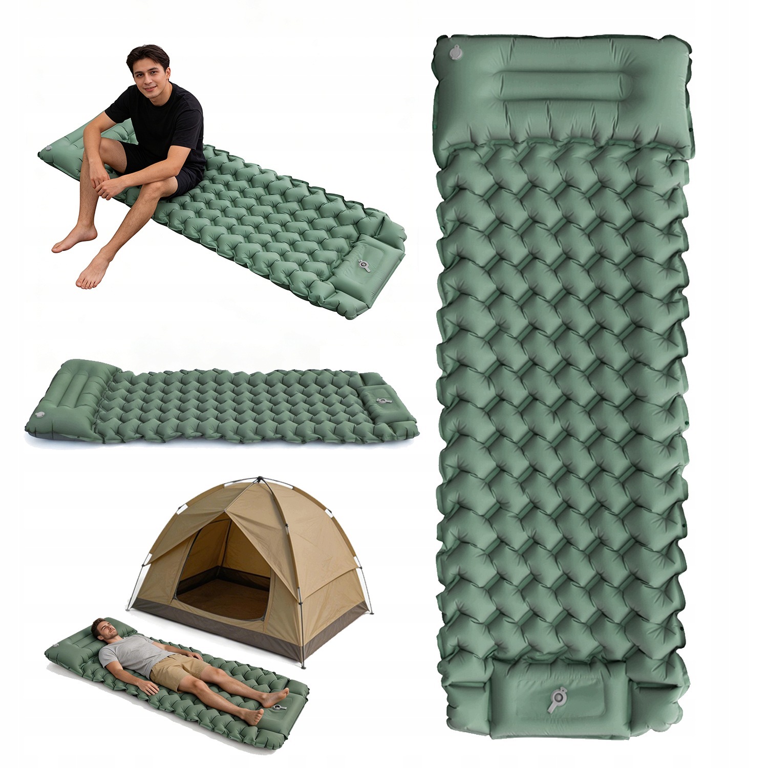Turistická Podložka Karimatka Nafukovací Jednolůžková S Pumpičkou Lehká 200 X 66 CM
