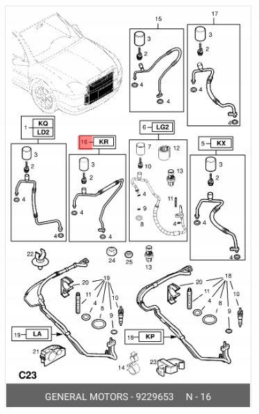 PRZEWÓD KLIMATYZACJI OPEL VECTRA C VECTRA C GTS 2.0D 2.2 2.2D 04.02-08.08 Producent części Prolights