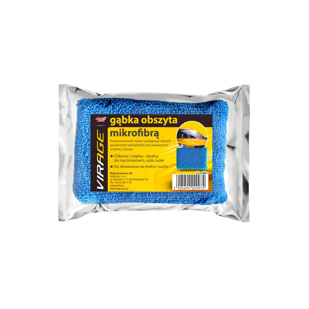 Gąbka obszyta mikrofibrą Moje Auto Virage do szyb