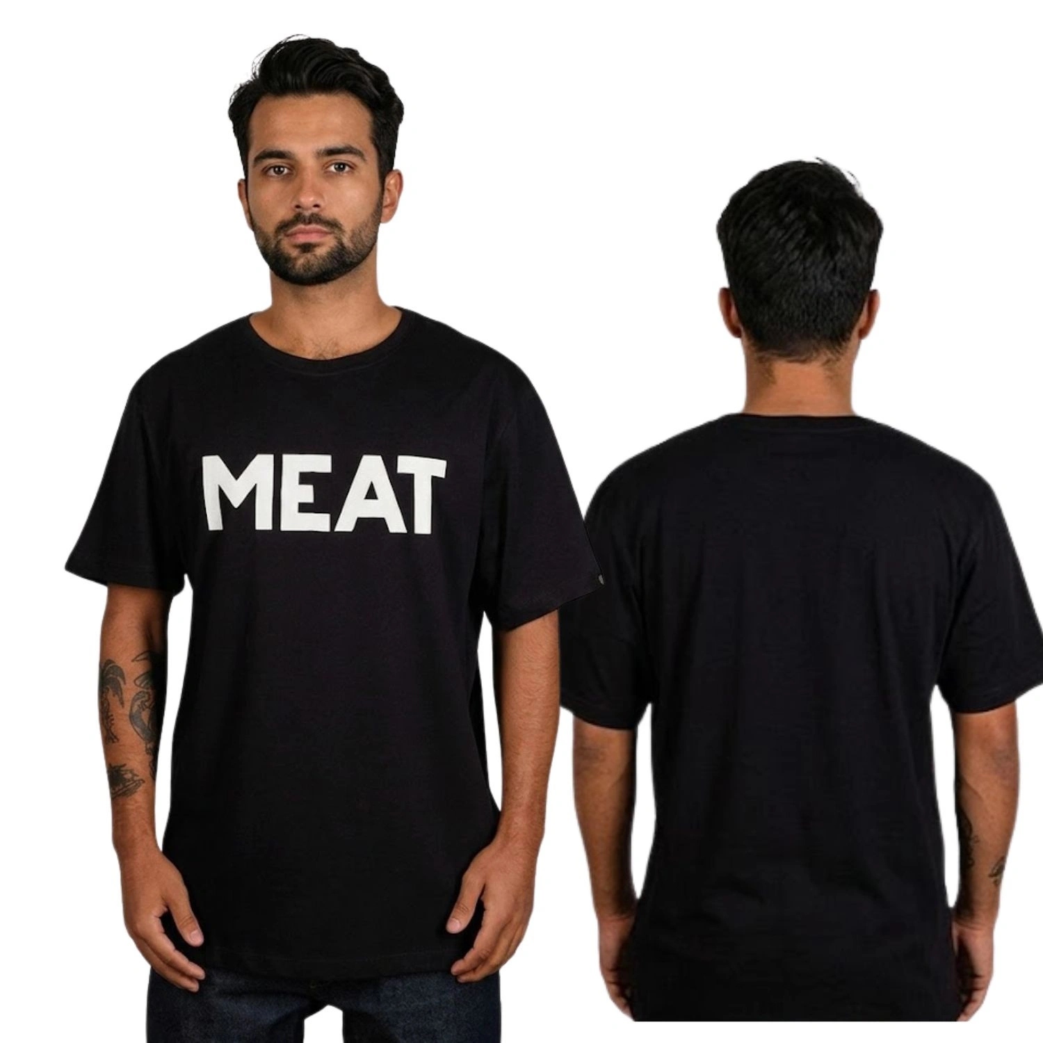 Tričko pánské bavlněné The Dudes Meat T-Shirt černé s potiskem vel. L