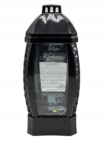 ZNICZ LAMPION GLAMOUR KAPLICZKA DUŻA / PERSONALIZOWANY -TATA/ GRAWER / / D