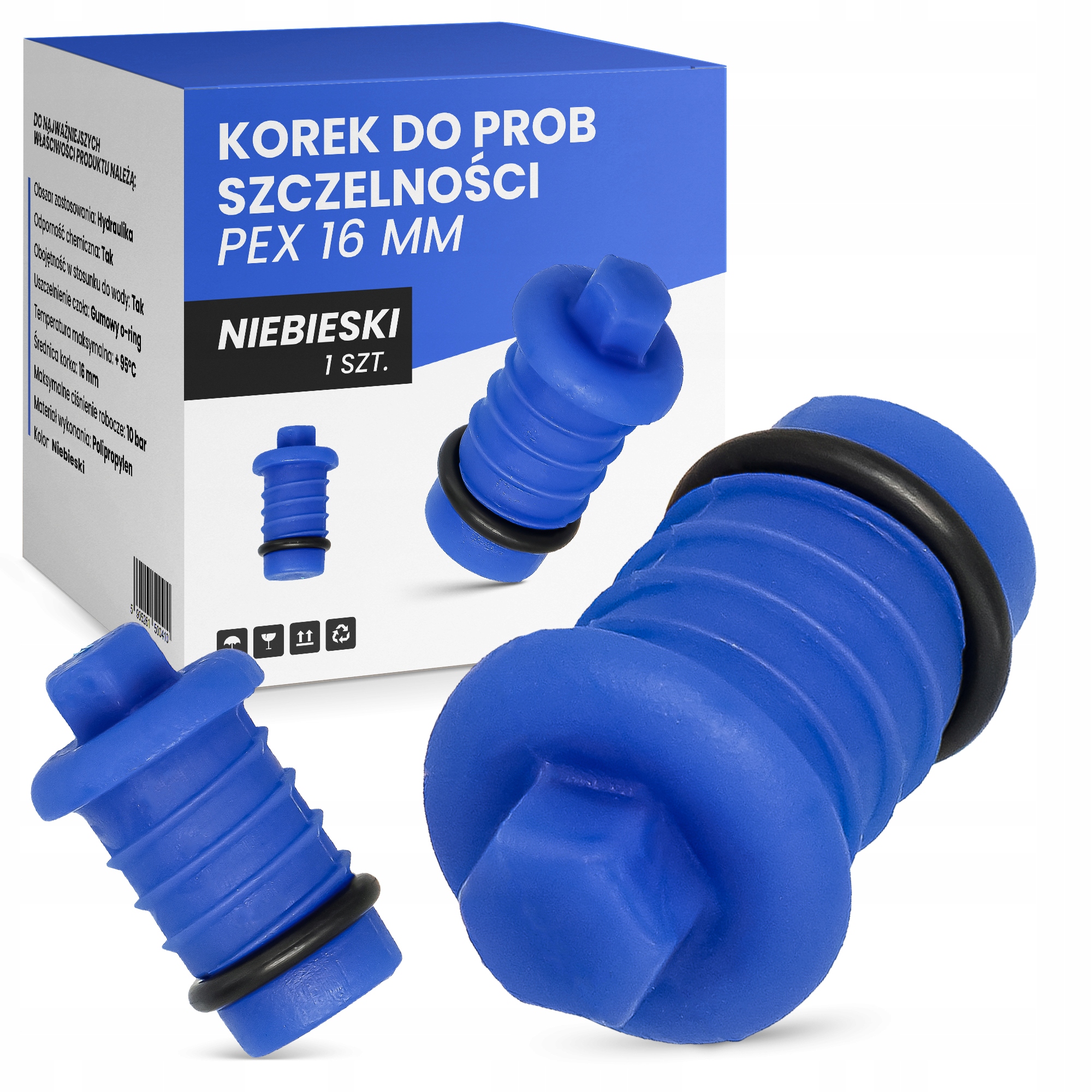 

Korek do prób szczelności Pex 16 mm niebieski