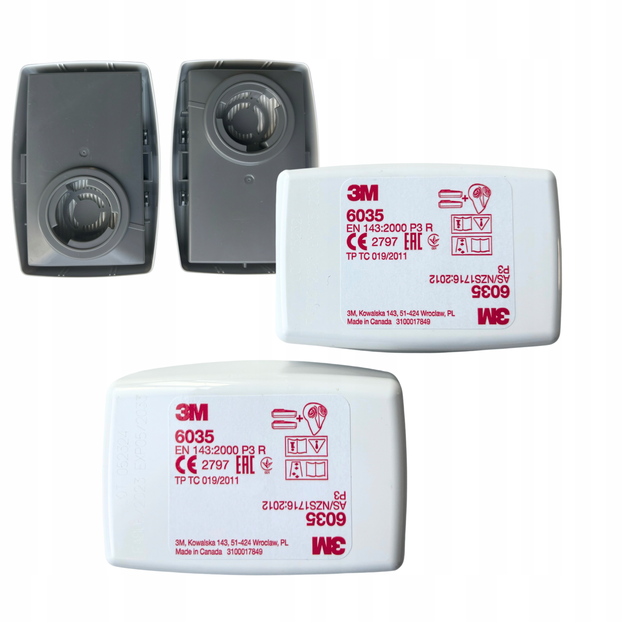 MASKA LAKIERNICZA 3M 6200 +2x FILTR 6035 ZESTAW 3M PÓŁMASKA PRZECIWPYŁOWA Marka 3M