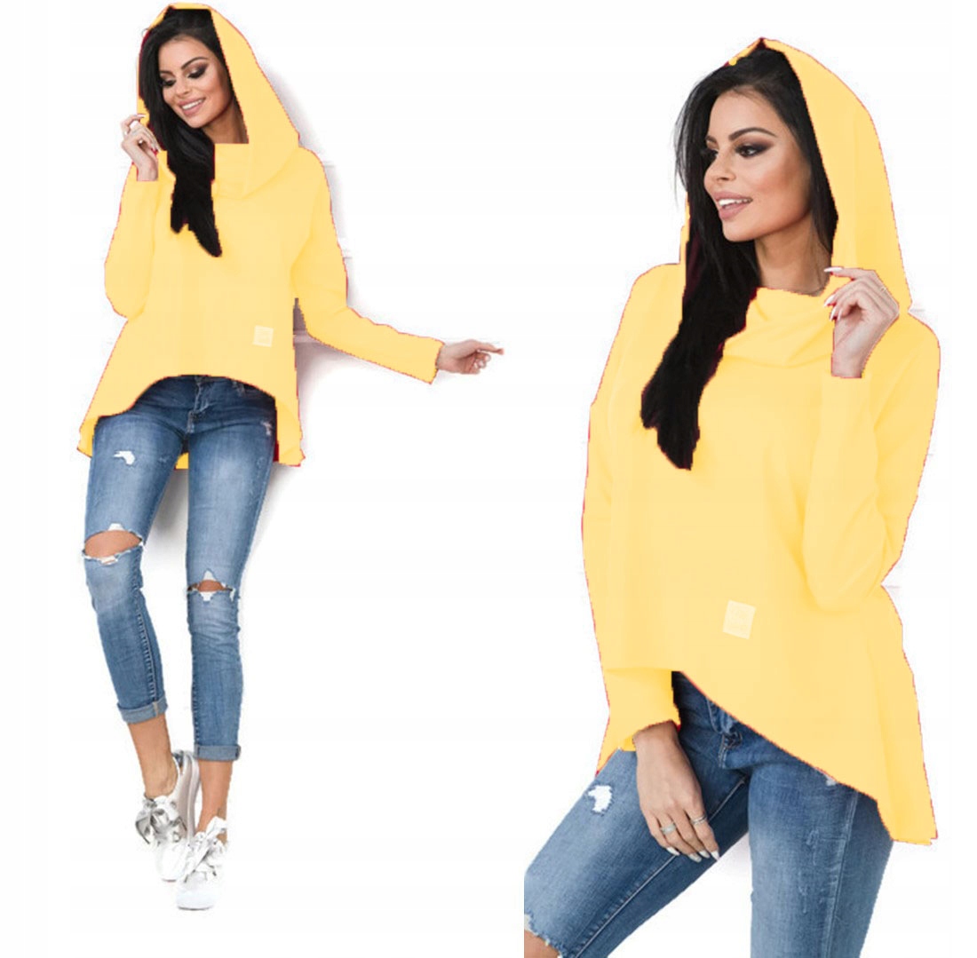 

Asymetryczna Tunika Bluza Sukienka Komin Kaptur XL