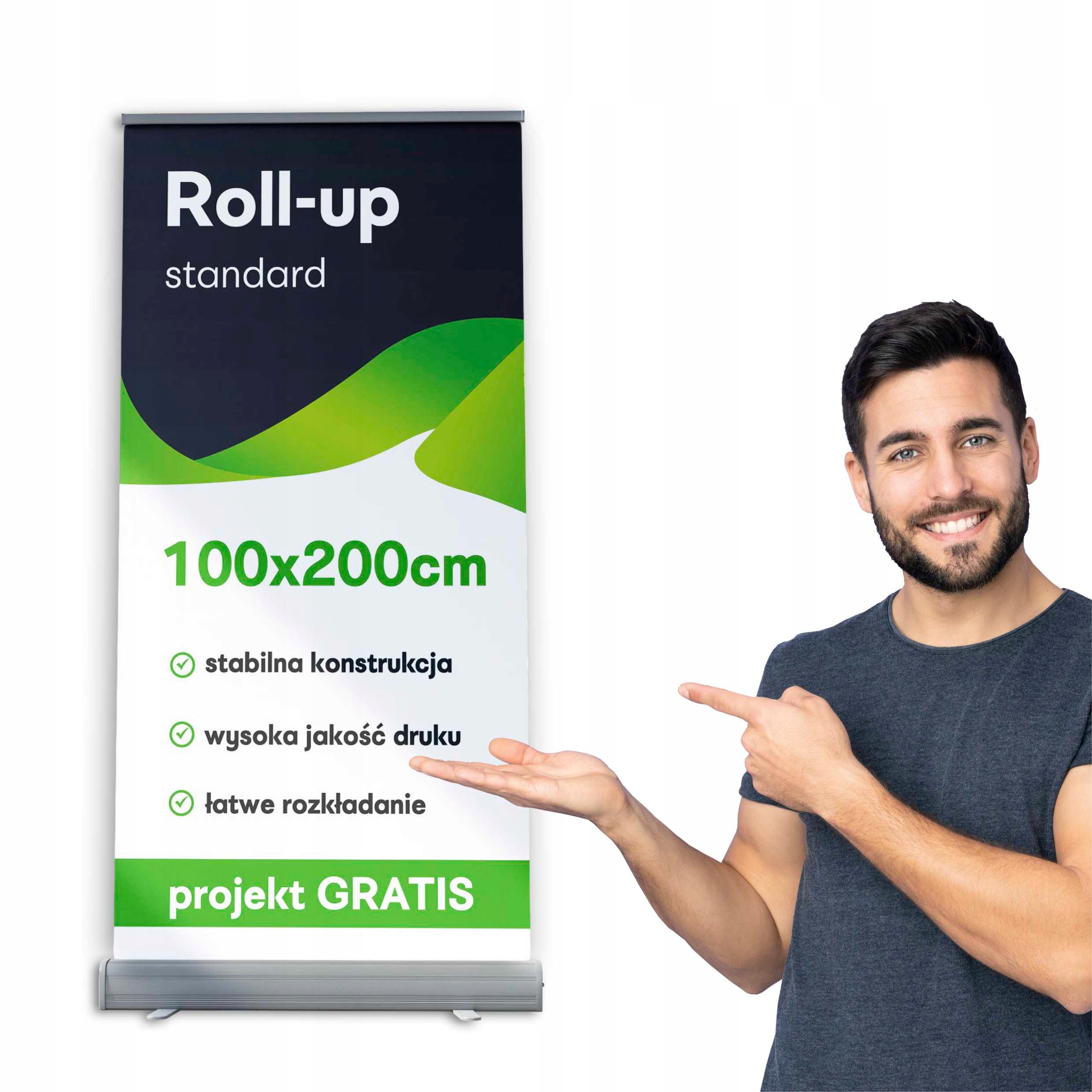 ROLL-UP 100x200 cm jakość wydruku + PROJEKT GRATIS