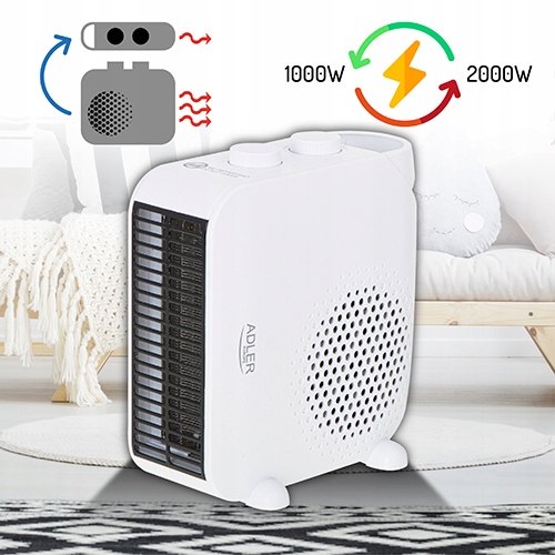 Termowentylator AD 7725 White - 2 Stopnie Mocy, Termostat, Zimny Nadmuch
