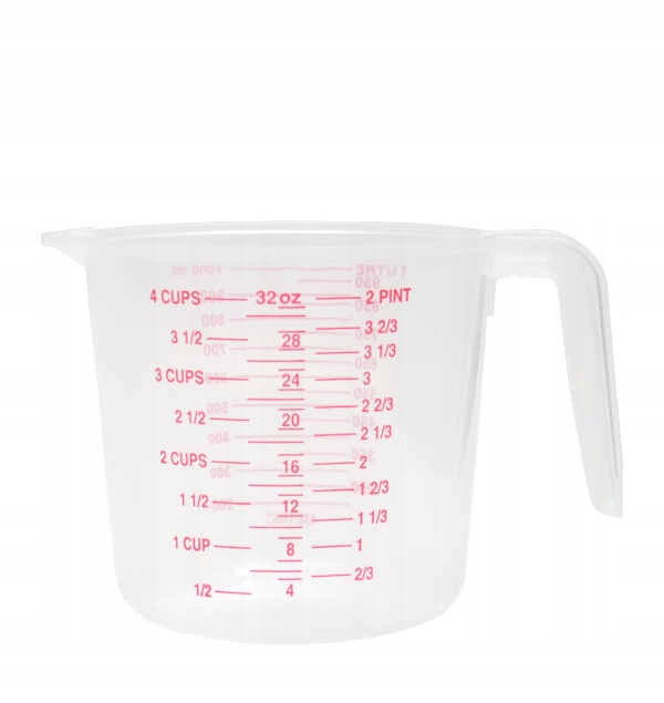 MIARKA PLASTIKOWA Z WYLEWKĄ I RĄCZKĄ 1000ML Marka Mirpol