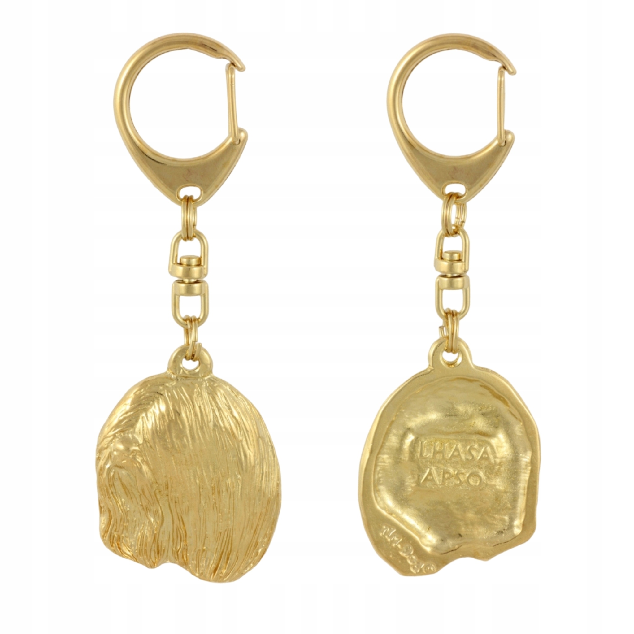 Lhasa Apso – pozlacený přívěsek na klíče na klíče se psem v dárkové krabičce s ozdobami