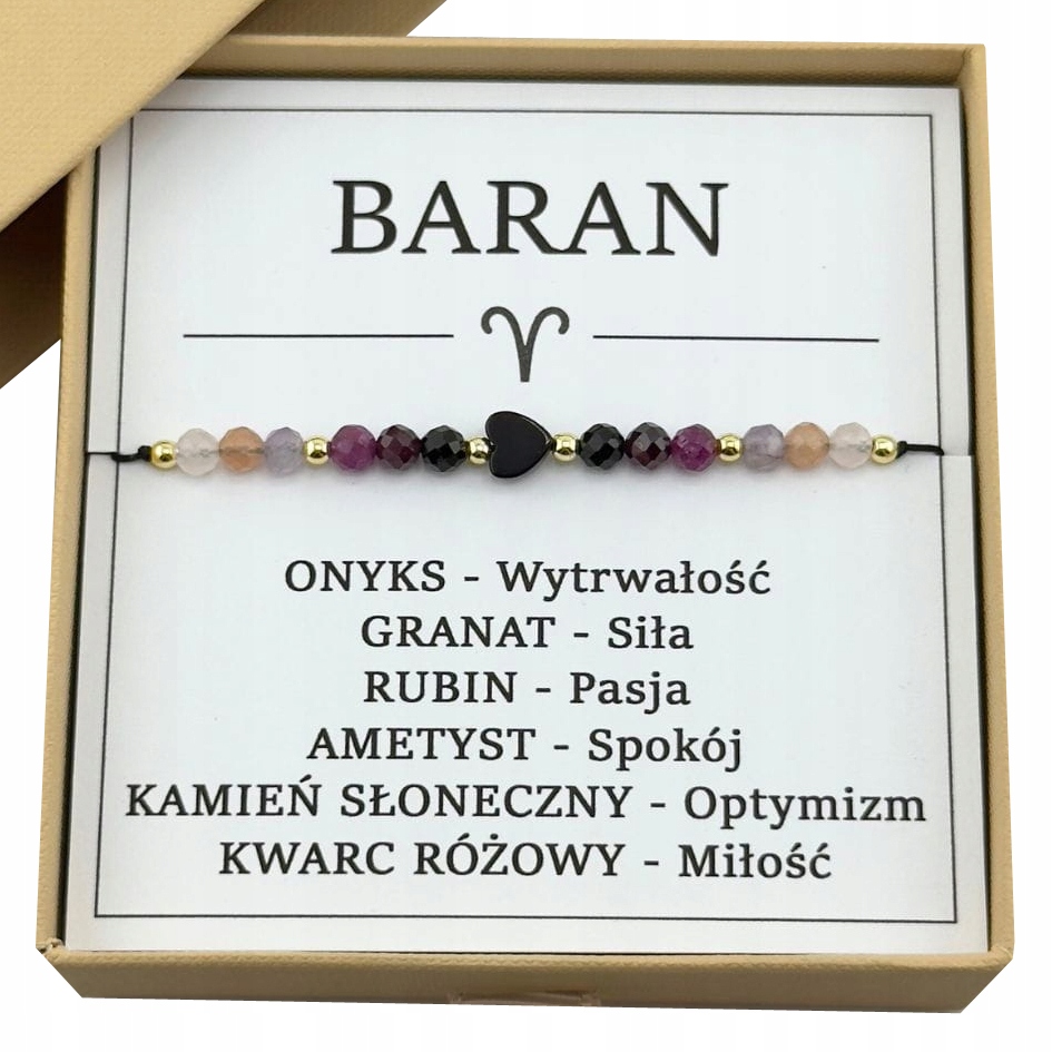Bransoletka Zodiakalna z Serduszkiem Baran dla Znaku Baran