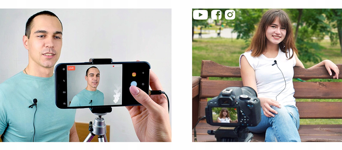 MIKROFON Z KLIPSEM DZIENNIKARSKI VLOGOWY YOUTUBE Marka Esperanza