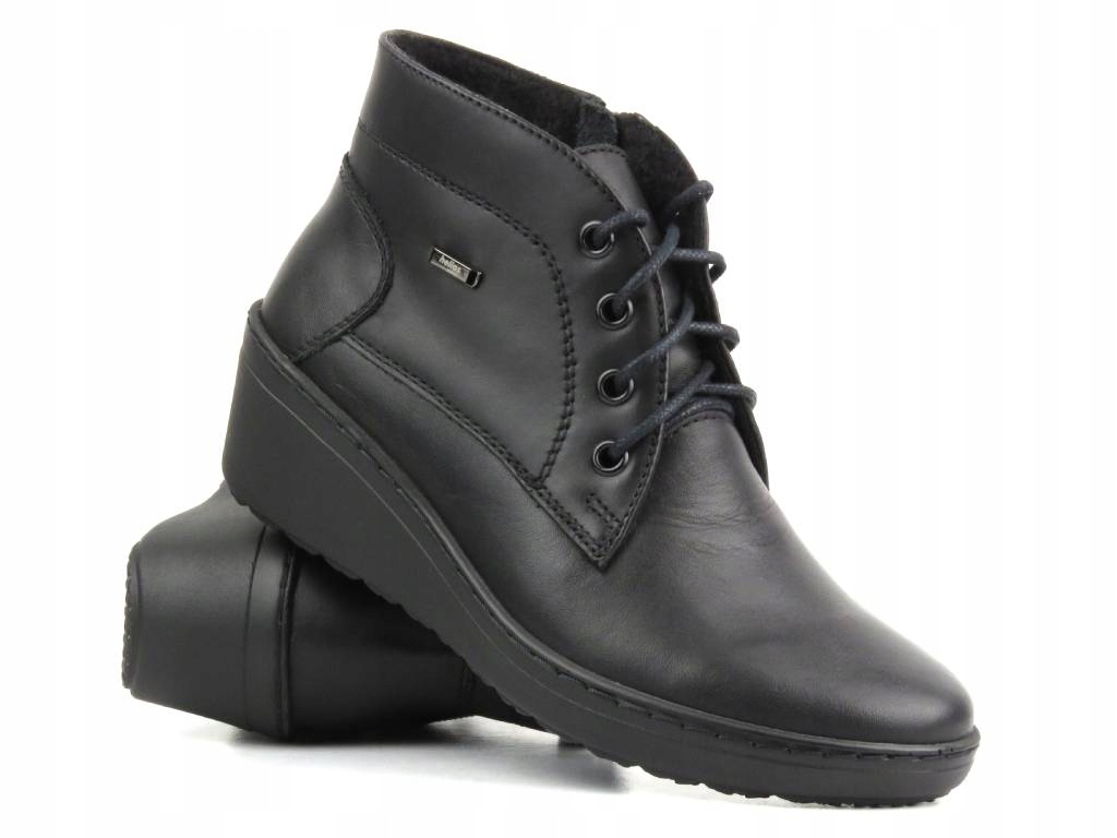 BOTKI DAMSKIE HELIOS KOMFORT 554 SKÓRA NATURALNA OCIEPLANE POLAR SZNUROWANE