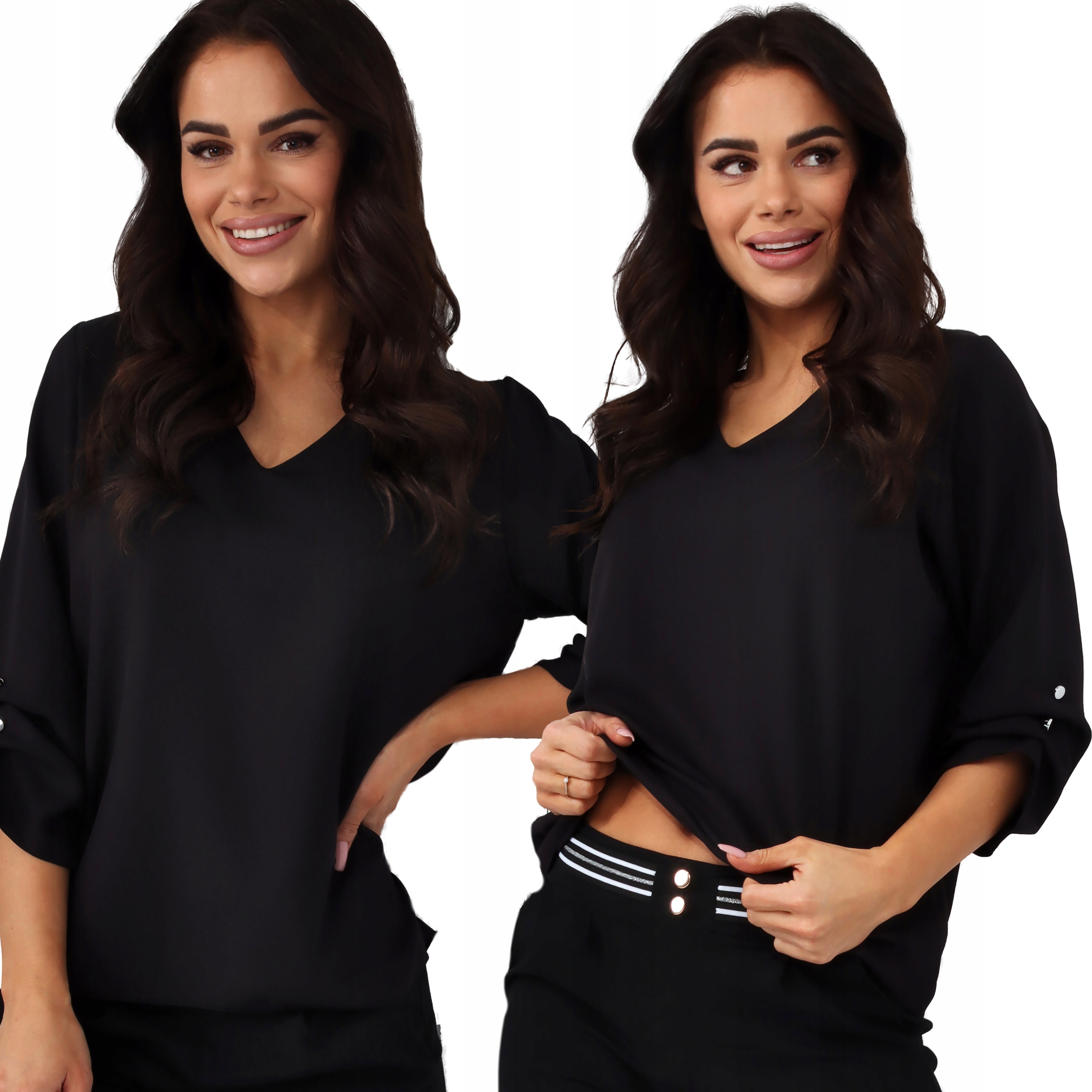 

Bluzka Damska Koszulka 48 4XL Czarna