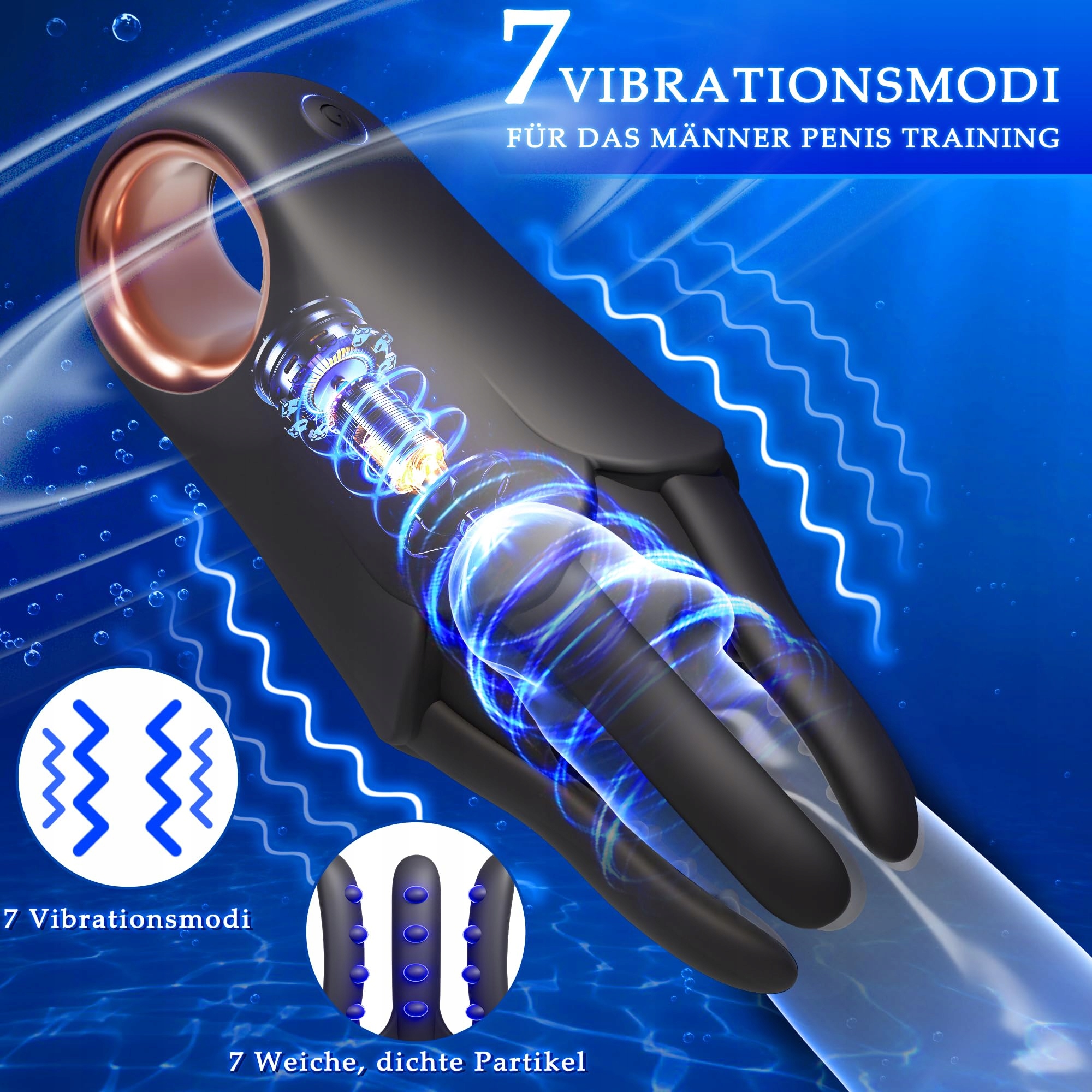 PENIS TRAINER Wibrator Masturbator Dla Mężczyzn Masażer Z 7 Wibracjami — miniatura 2