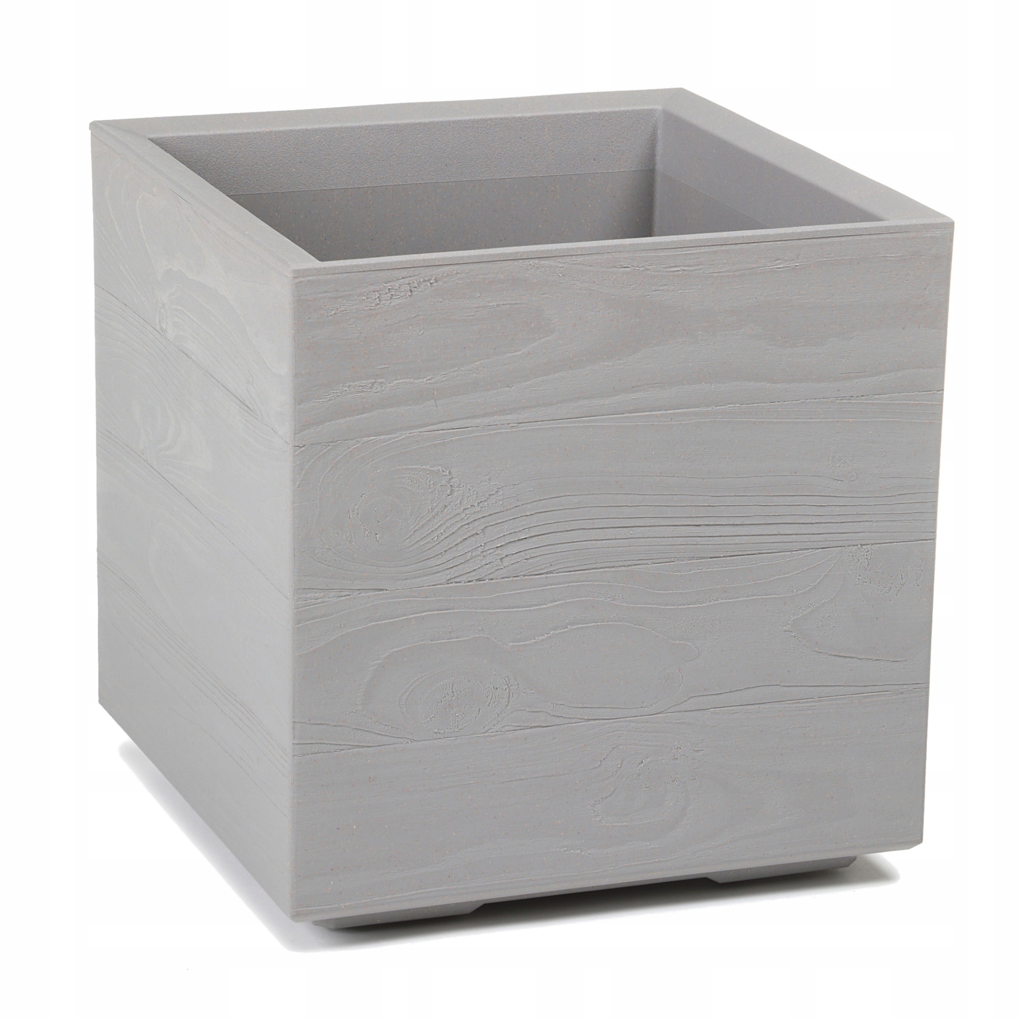 Květináč Box Květinový Terasa struktura Dřevo 40x40x39 Cm šedý