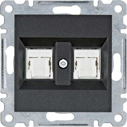 Lumina dvojitá počítačová zásuvka RJ45 černá WL2123