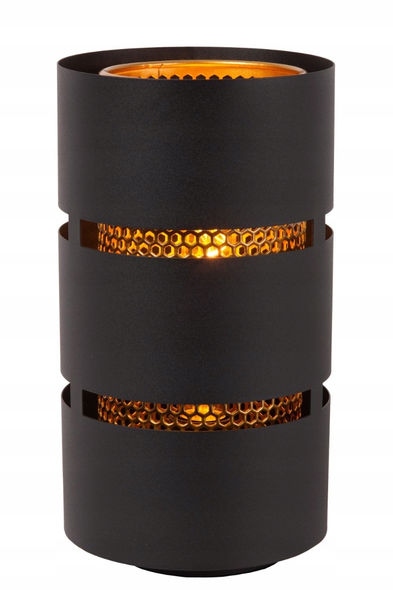 Stolová nočná lampa tuba 30 cm čierna zlatá moderná do spálne Lucide