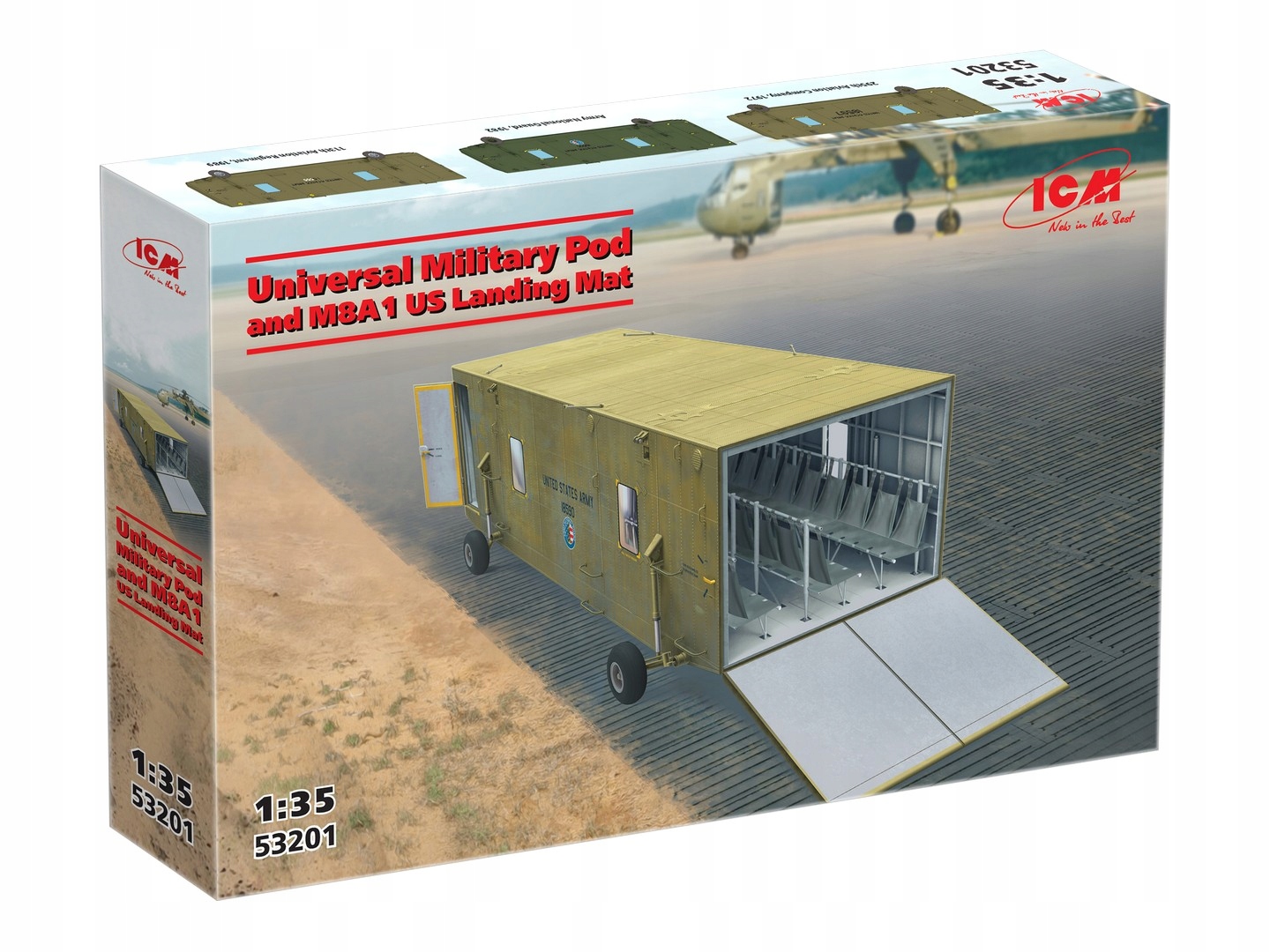 Universal Military Pod a kontejner M8A1 Us Landing Mat model 53201 ICM