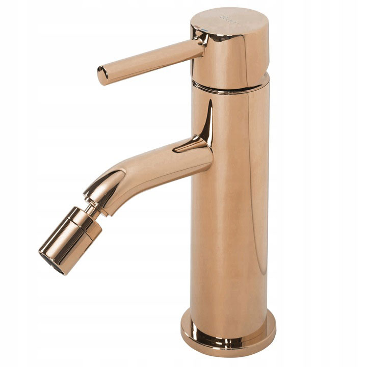 Bateria LUNGO złoty róż bidetowa ruchoma wylewka Rea