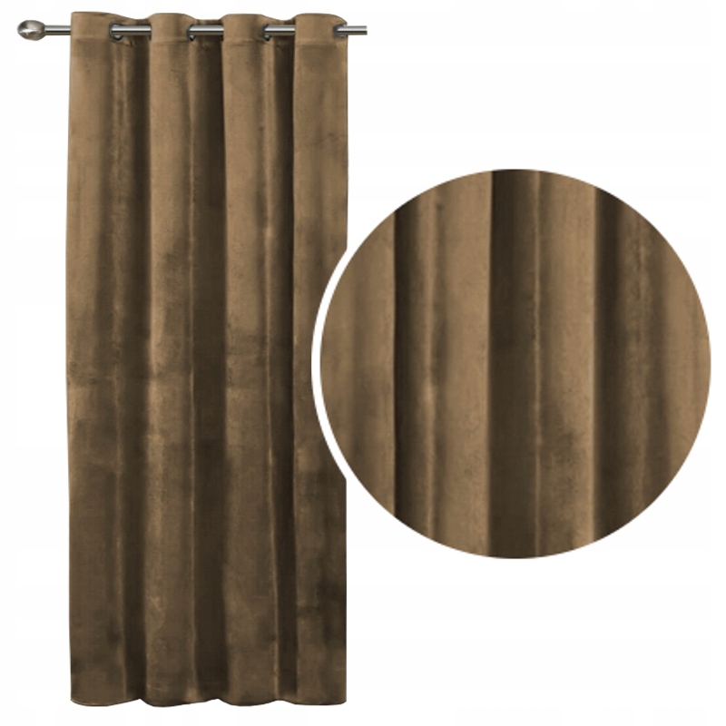 Velurové záclony Imperial 140x250 Velur tmavě béžová