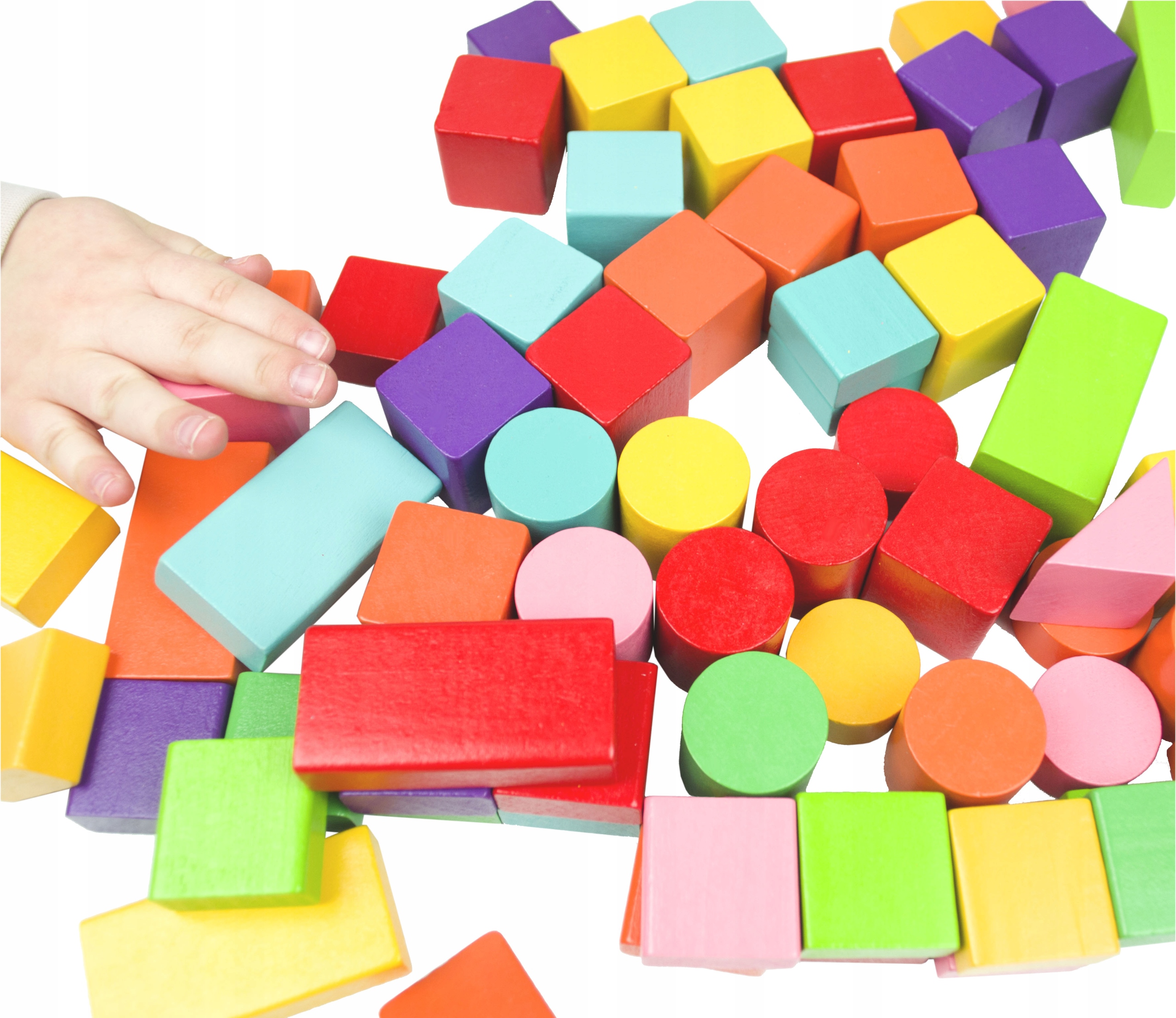 *LT308 DREWNIANE KLOCKI 100el KLOCKI W CZERWONYM WORKU