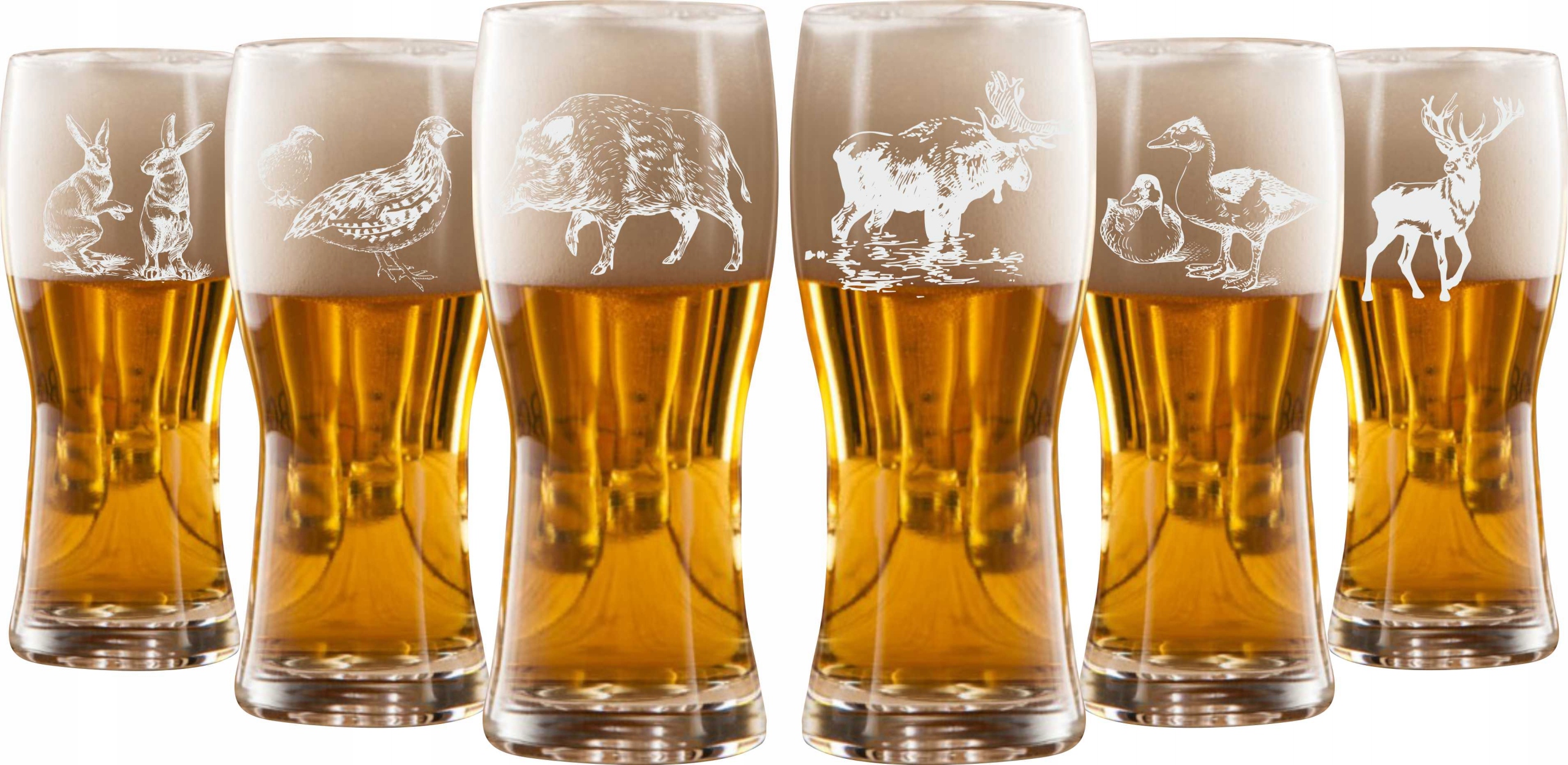 Szklanka Kufel Myśliwskie x6 szt. 500 ML Z Grawerem