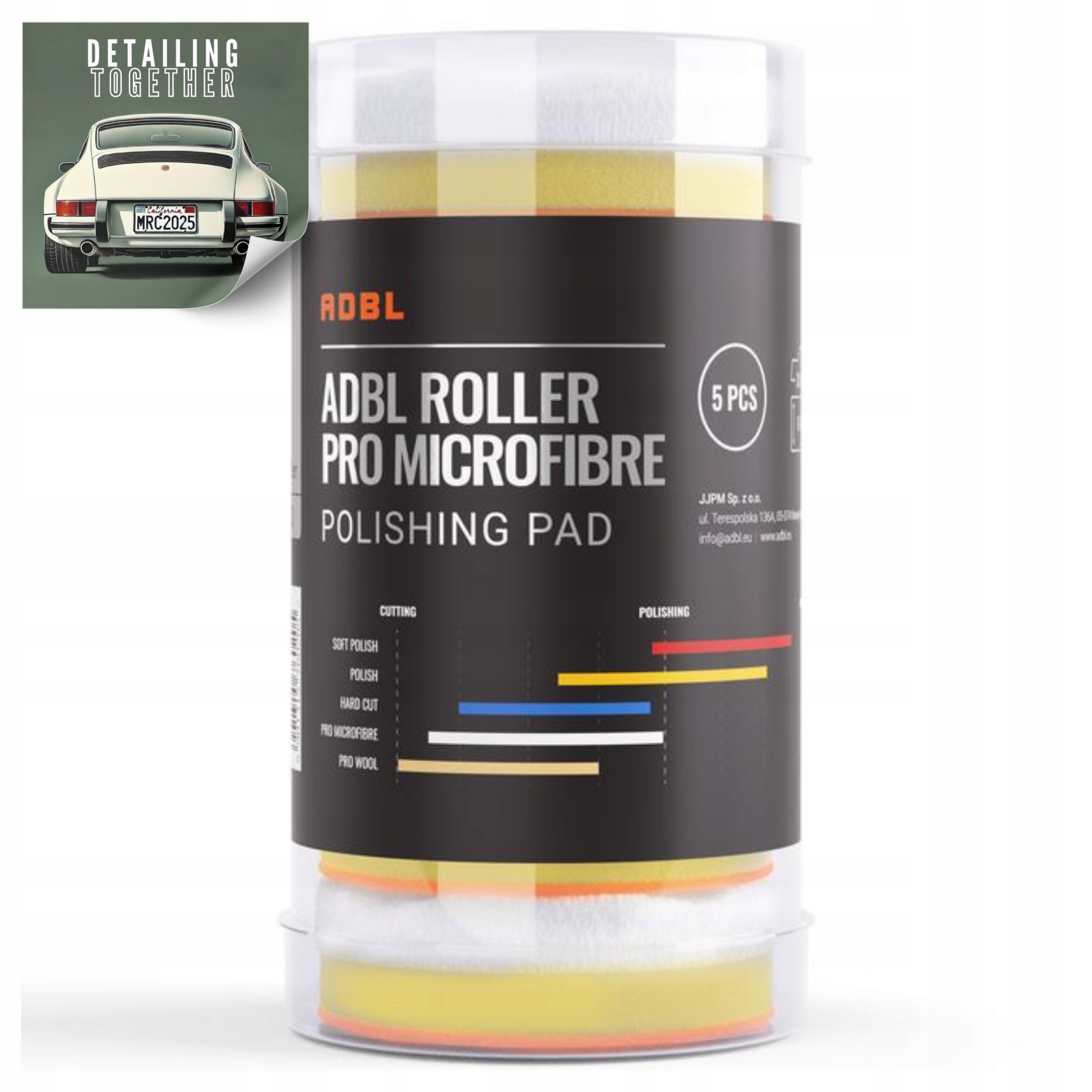 Adbl Roller Pro Microfibre Da 30mm Zestaw Padów Polerskich Mikrofibra 5 szt