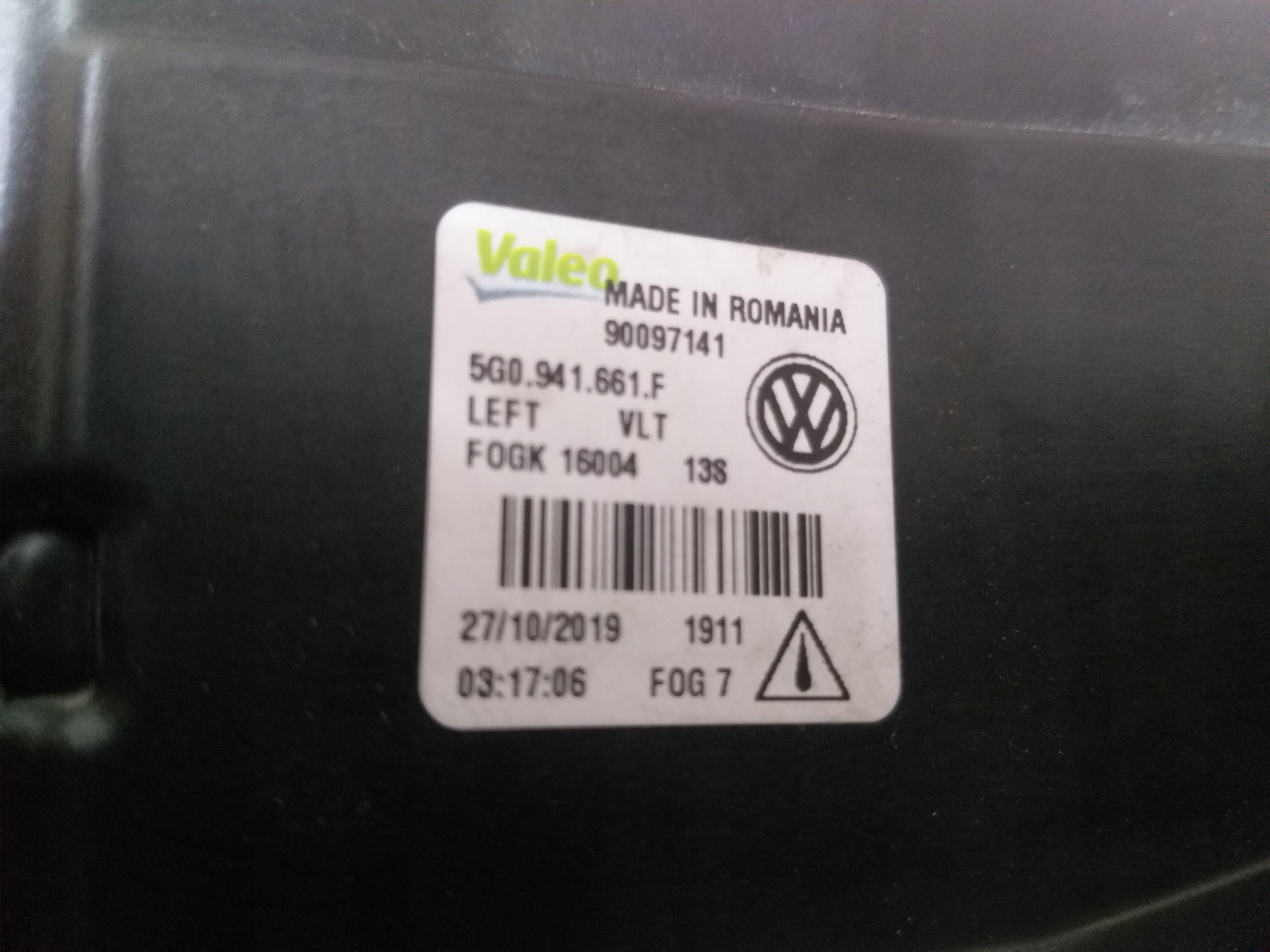 nebelscheinwerfer links VW GOLF VII 7 LIFT 5G0941661F