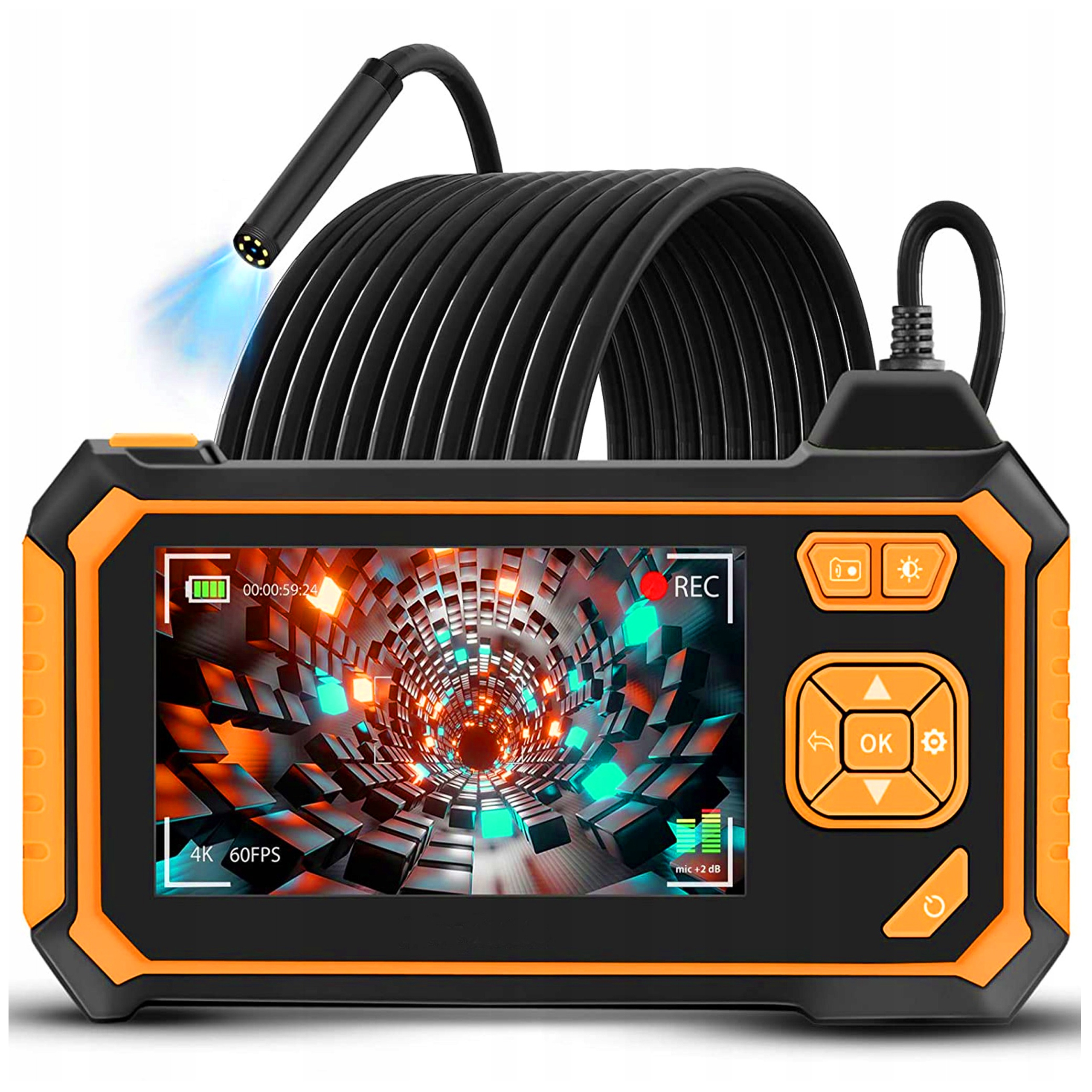 Endoskopická Inspekční Kamera 5 M Full Hd LCD 4.3" Usb Endoskopická Voděodolná