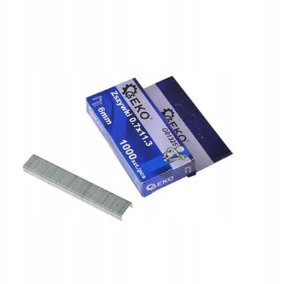 Zszywki 11.3x6mm 0.7mm 1000szt Geko