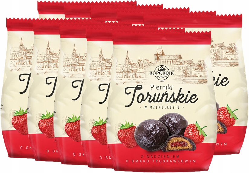 Pierniczki nadziewane o smaku truskawkowym w czekoladzie Kopernik 150g x 10