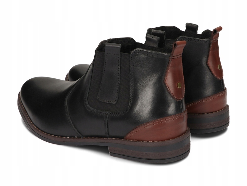 SZTYBLETY ZIMOWE KOZAKI SKÓRA 166 CZARNY 42 Rozmiar 42