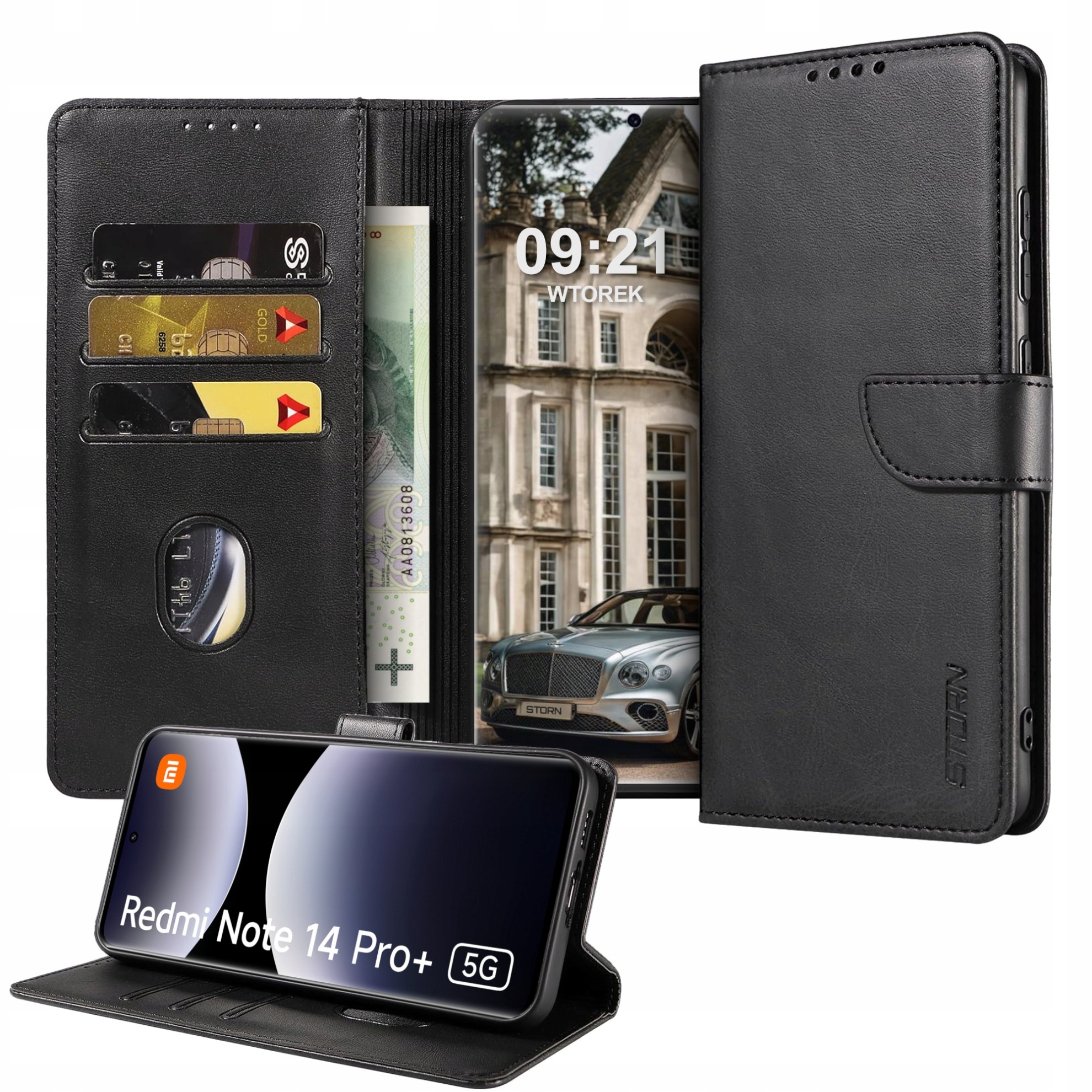 Flip tok Skyfix Xiaomi Redmi Note 14 Pro+ 5G készülékhez, fekete ...