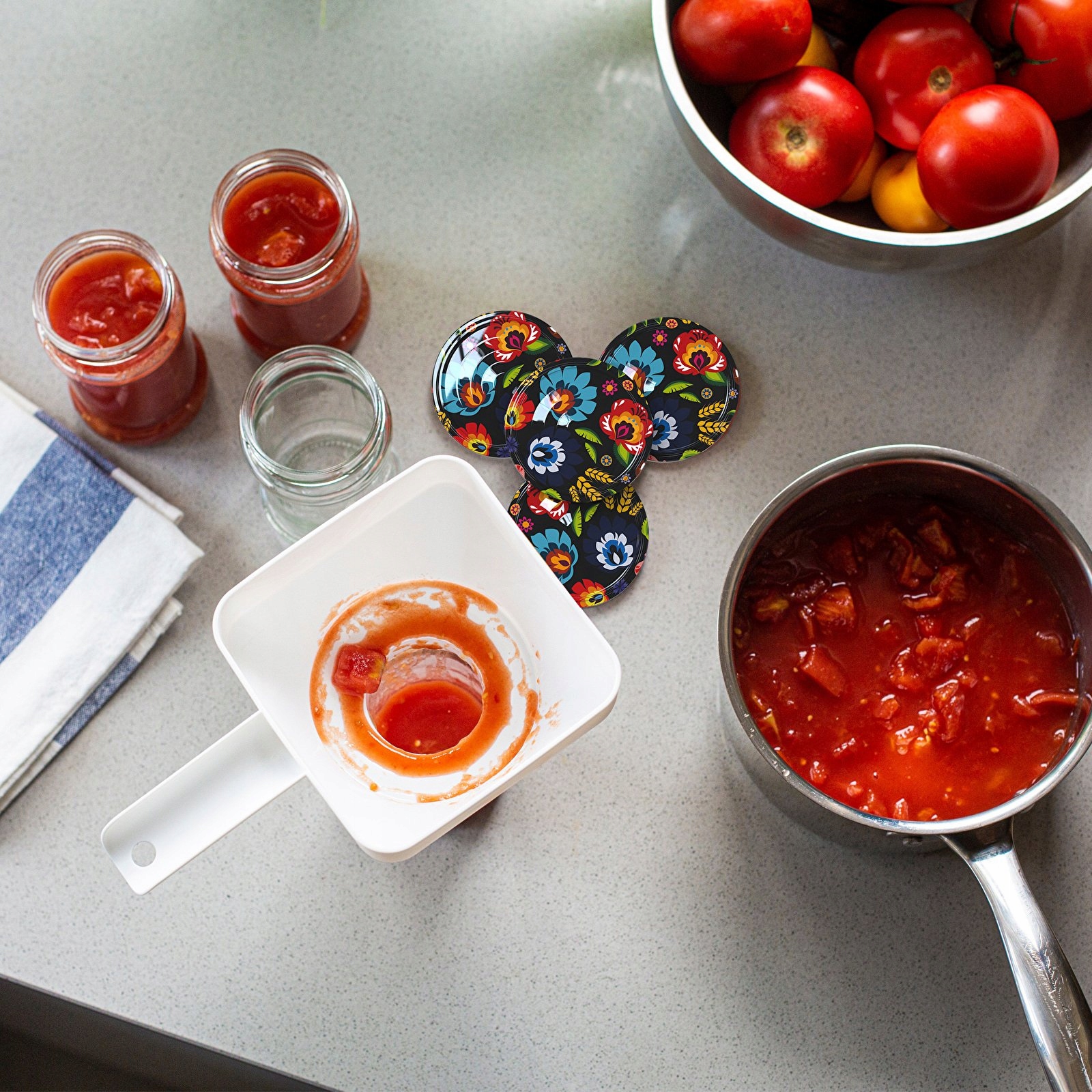Zakrętka wieczko do słoika fi 66/4 FOLK FOLKOWE 10 szt. Materiał wykonania metal