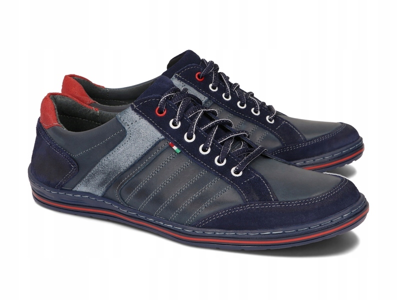 BUTY MĘSKIE SKÓRA CASUAL PÓŁBUTY 236 GRANATOWY 44 Marka Komodo