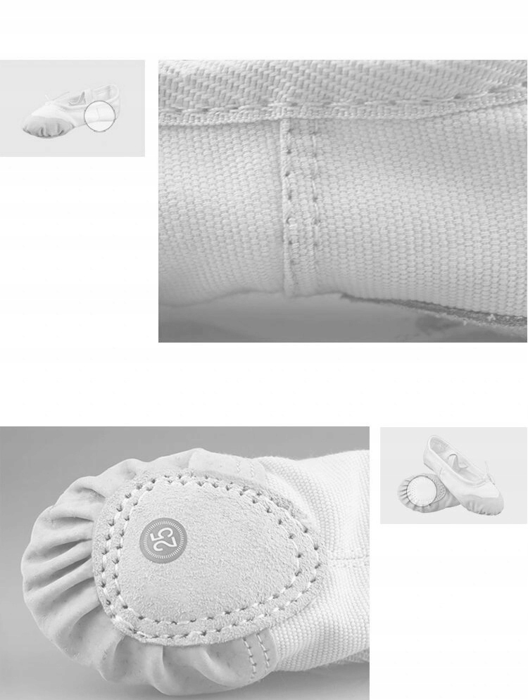 BALETKI BALERINKI BAWEŁNIANE DO TAŃCA r. 40 Materiał skóra naturalna