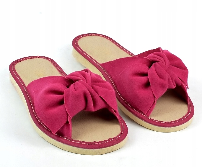 KAPCIE PANTOFLE KLAPKI DOMOWE DAMSKIE Model POLSKI DAMSKI SKÓRA PROFILOWANA