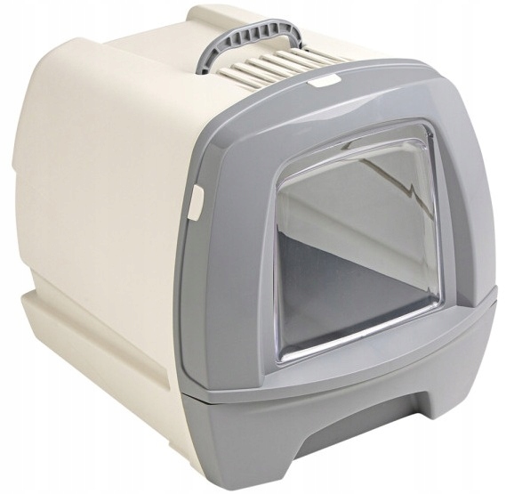 Kuweta dla kota zamknieta z szuflada łopatkA kuweta szara 50x40x42cm