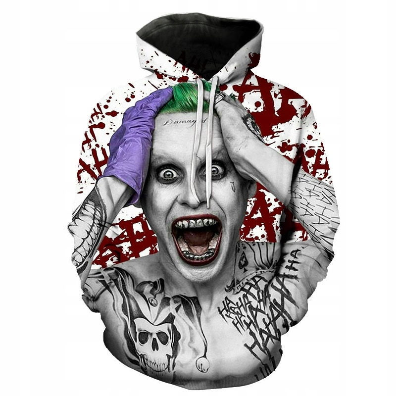 Pánská mikina s kapucí Joker 3D potisk XXL