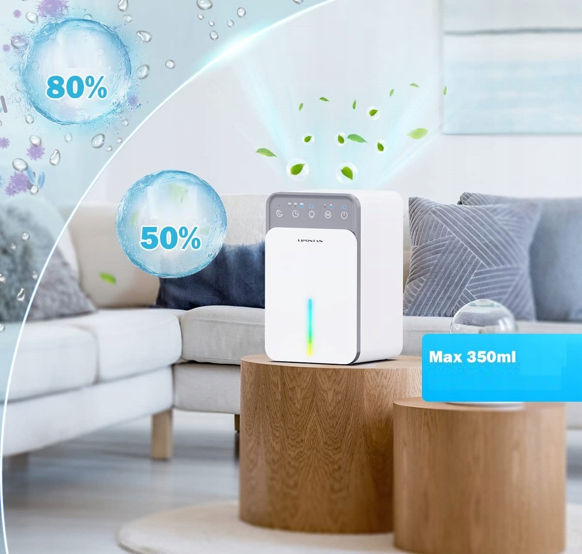 Elektryczny osuszacz 1500 ml timer, lampka nocna Moc 22 W