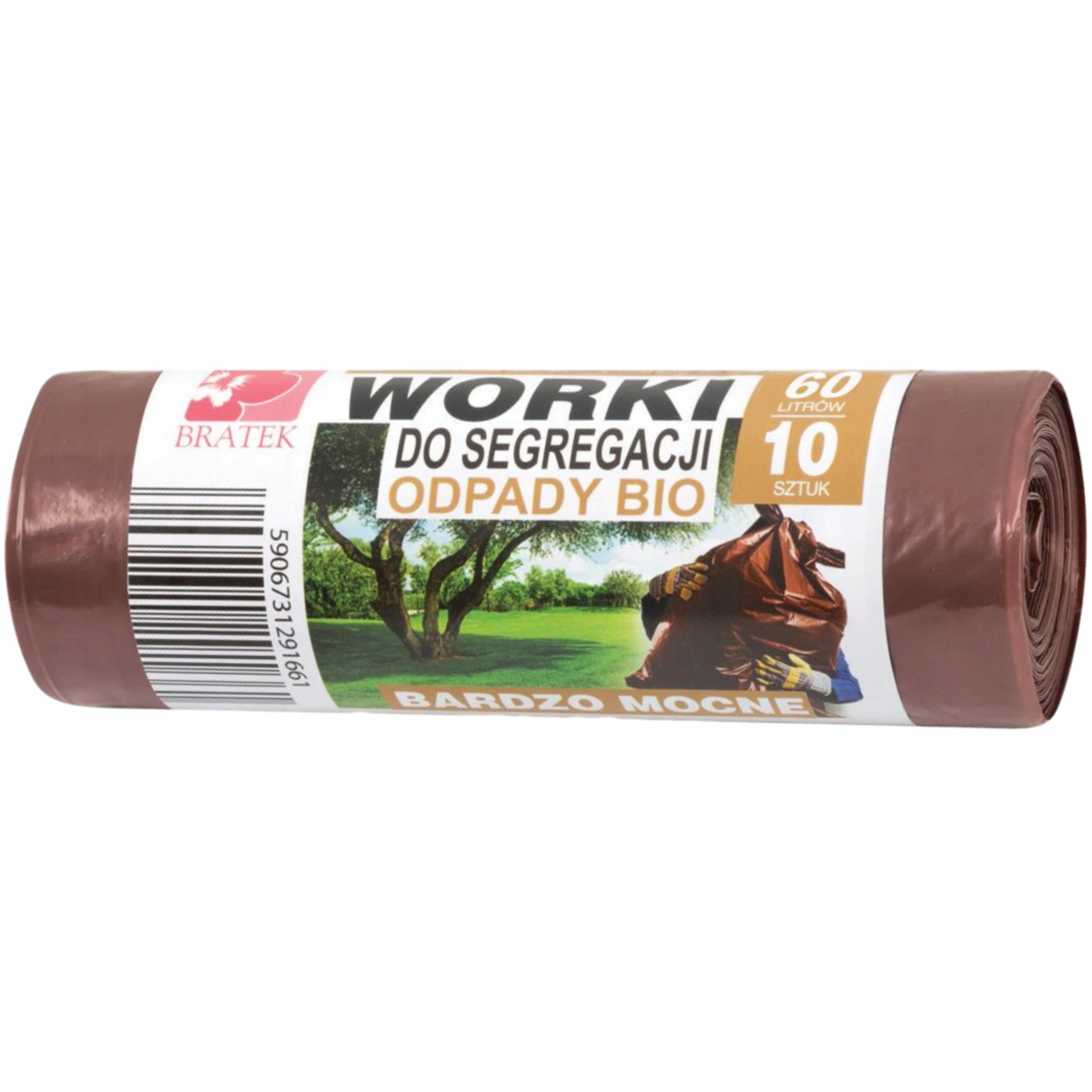 Worki segregacji śmieci BRĄZOWE odpad BIO kosz 60L Liczba sztuk w opakowaniu 10 szt.