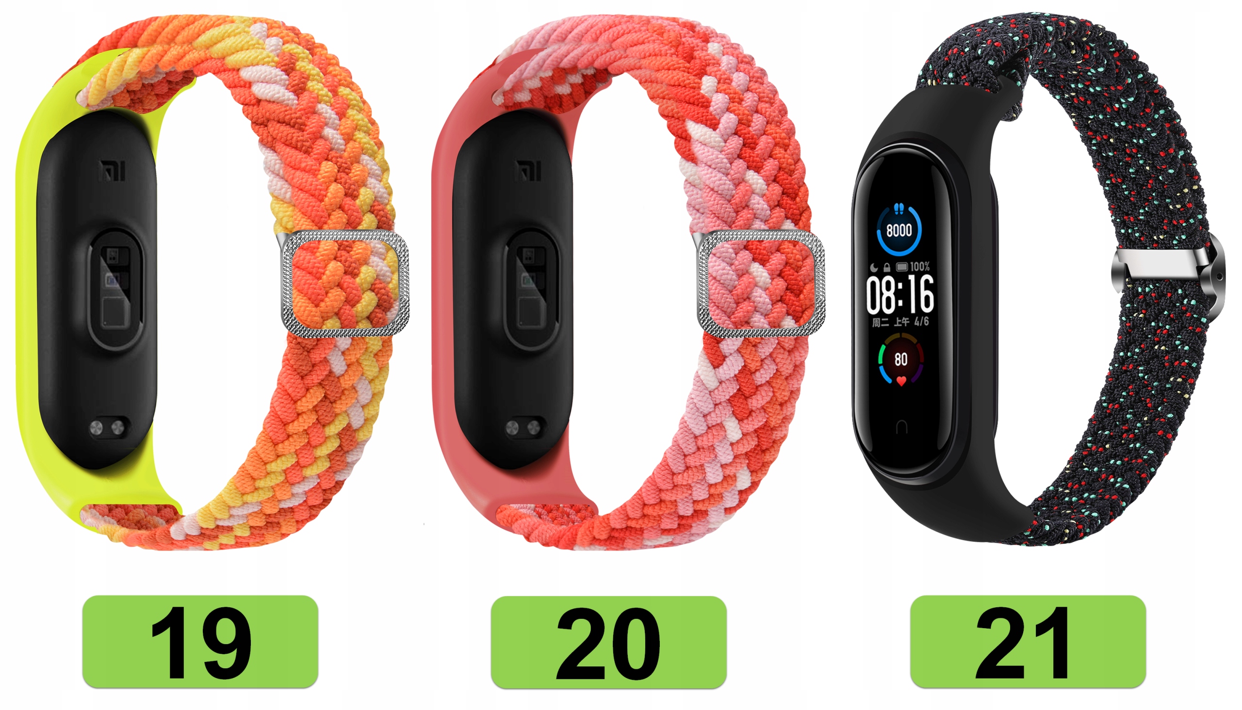 PASEK OPASKA BRANSOLETA do XIAOMI MI BAND 3/4/5/6/7 21 KOLORÓW Rodzaj bransoleta