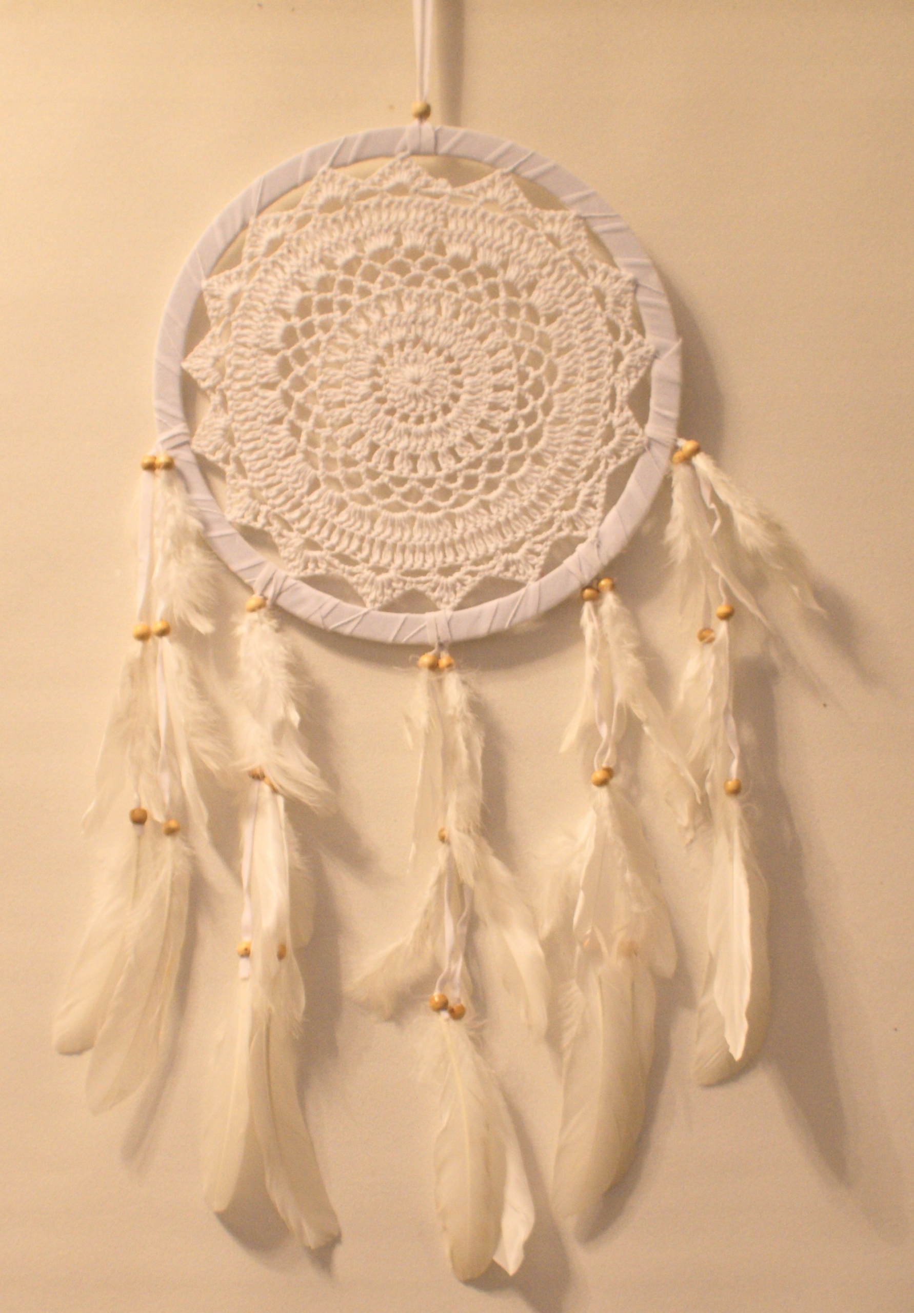 Dekorativní lapač snů, jednoduchý, bavlna, 27cm