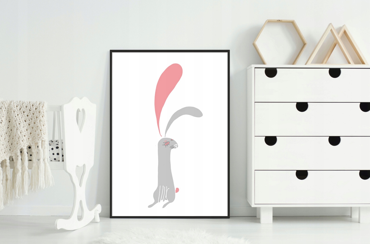 OBRAZ PLAKAT W RAMIE 33x43 cm Króliczek PD108 Płeć chłopcy