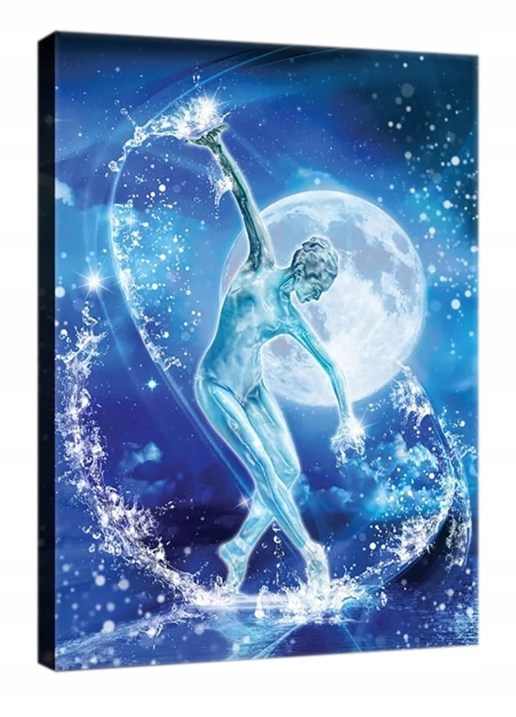 Obraz 60x80 Tanec pohyb voda měsíc noc energie světlo hvězdy umění