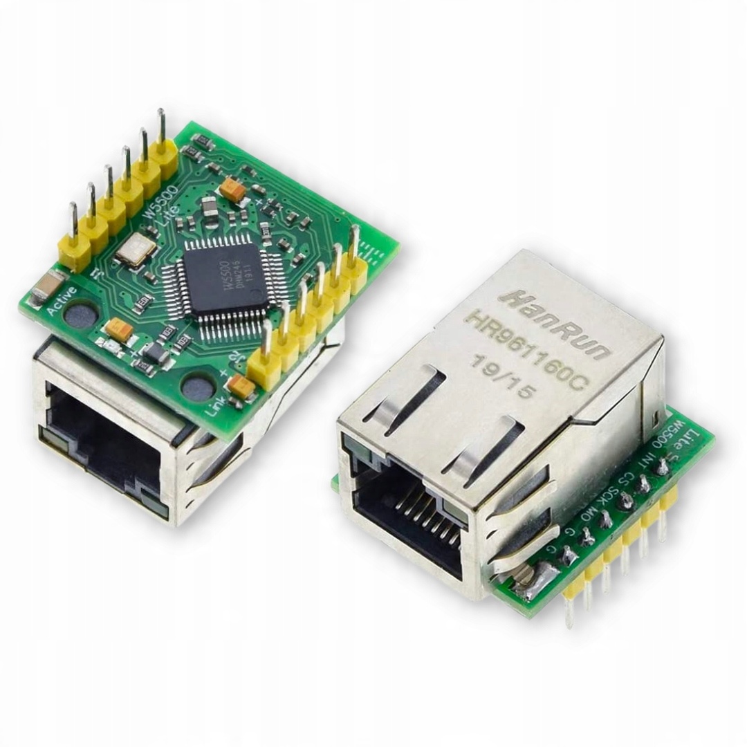 Moduł sieciowy Ethernet Wiznet W5500 RJ-45 WoL SPI TCP/IP UDP 2.54mm ...