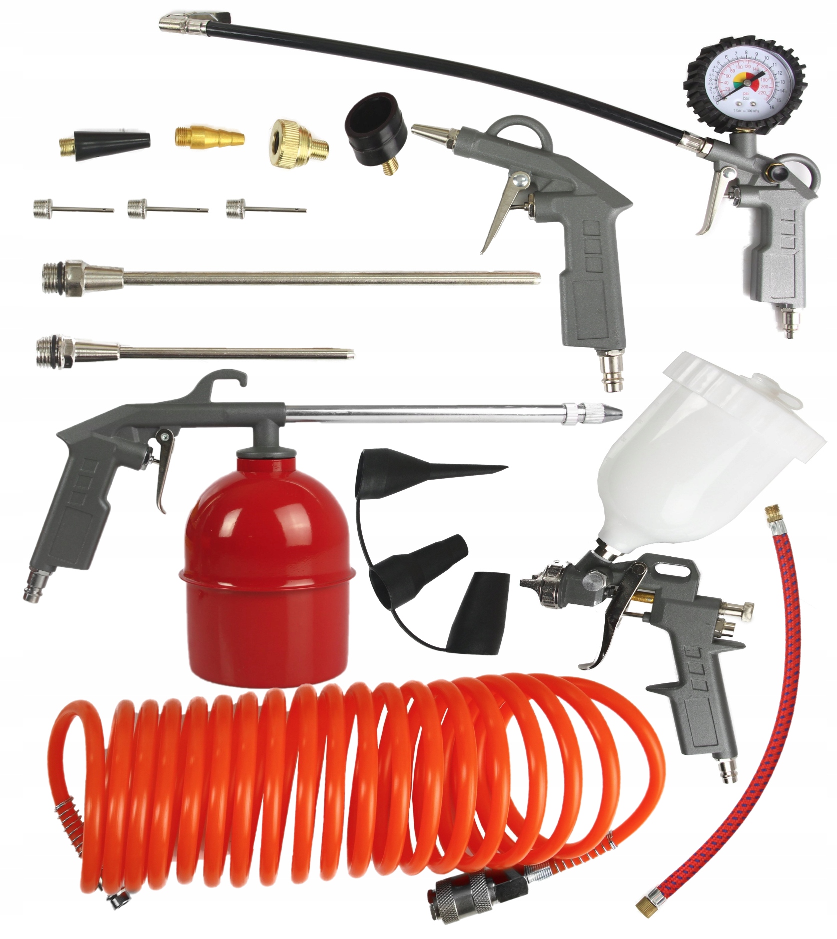 ZESTAW PNEUMATYCZNY DO KOMPRESORA SPRĘŻARKI NARZĘDZIA PNEUMATYCZNE PISTOLET