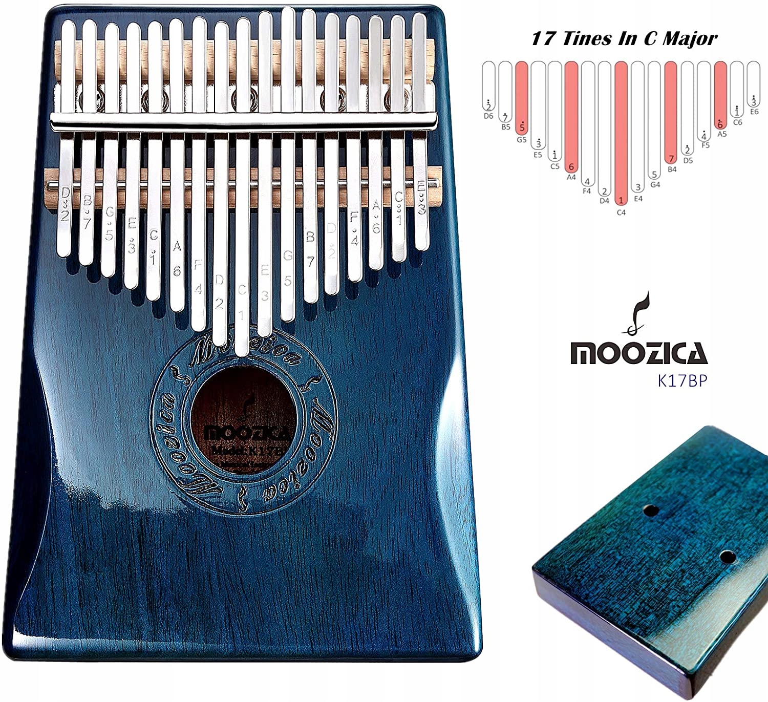 PROFESSIONAL KALIMBA Moozica 17 Key / UK Rodzaj cymbałki