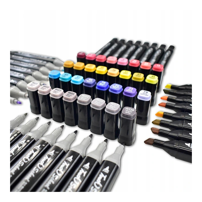 MARKERY ALKOHOLOWE MANGA ZESTAW 48SZT KOLORY ETUI Stan opakowania oryginalne