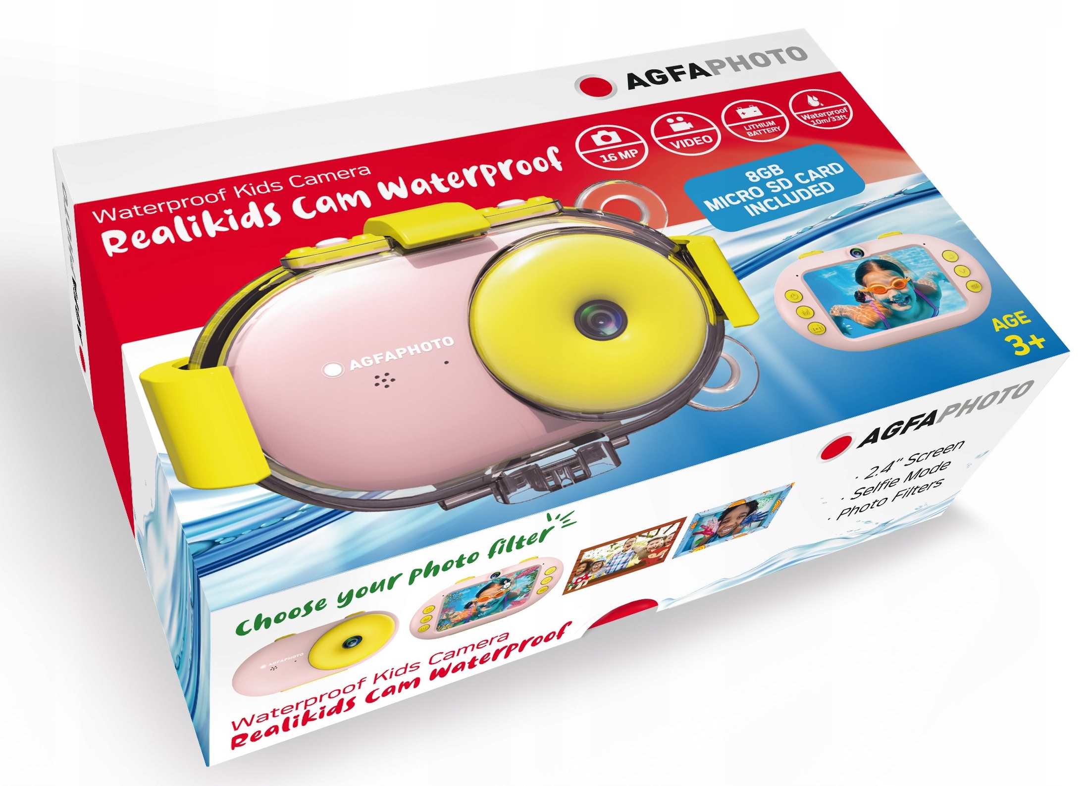 AGFA камера Цифровая подводная камера 10m + карта 8GB модель Realikids Cam Waterproof