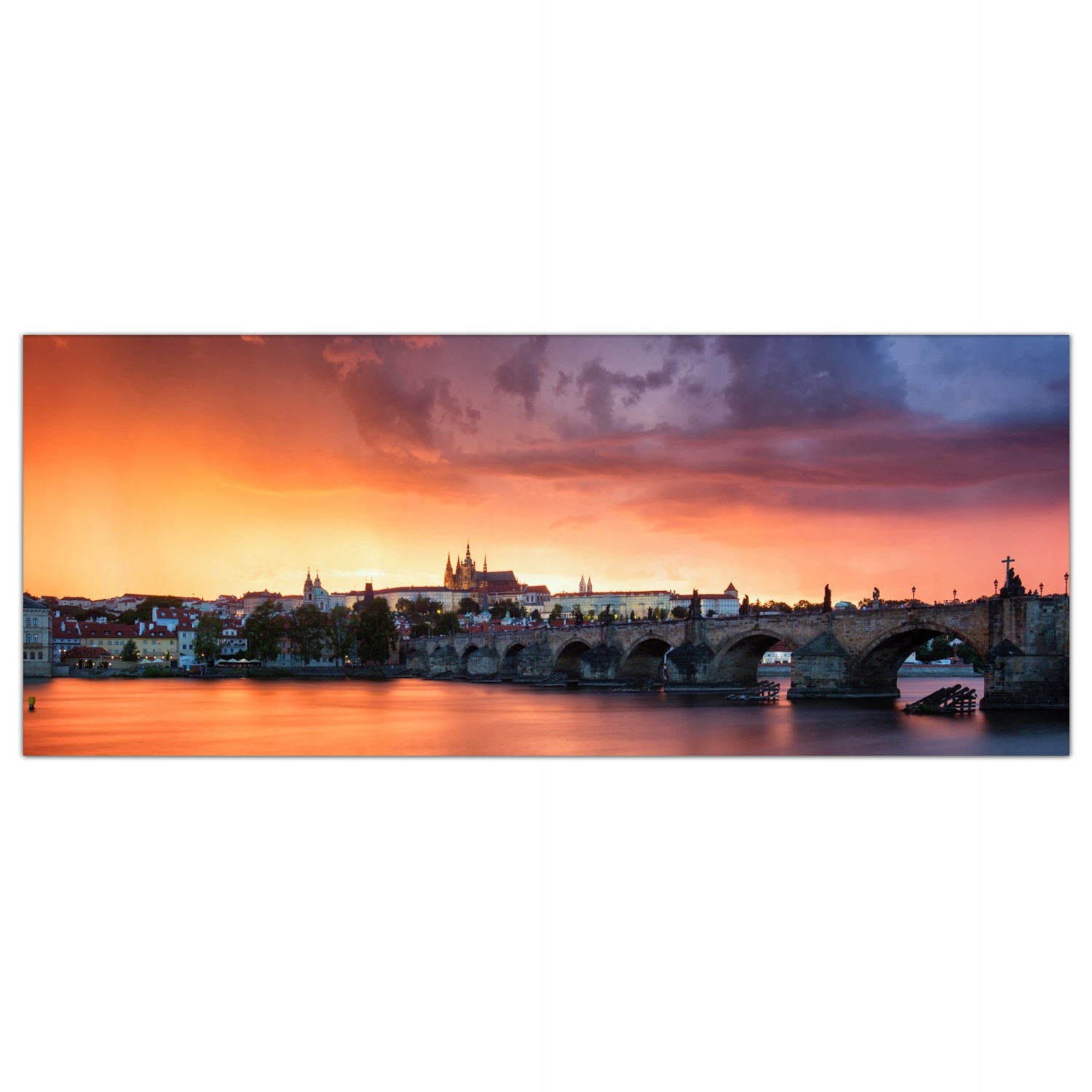 

Hartowany Obraz Szklany Burza Chmury Miasto 125x50